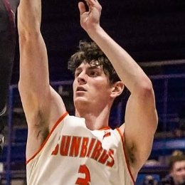 Jonah Geron shooting for the Fresno Pacific Sunbirds
